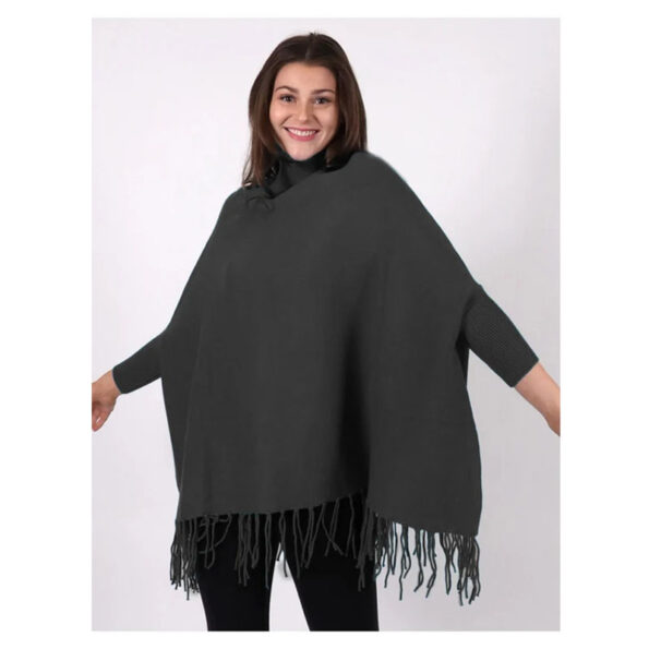 Plain Poncho Charcoal