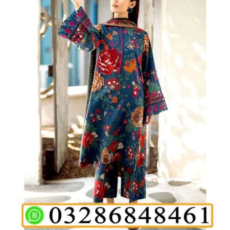 Digital Print Linen Dress