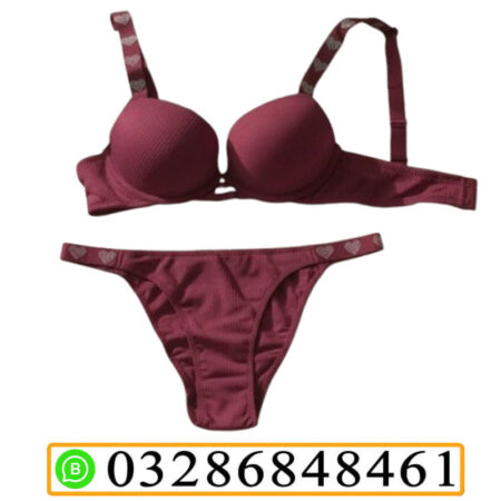 Maroon Push Up Bra Set Pakistan