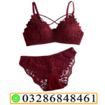 Red Lace Bra Panty Set PK