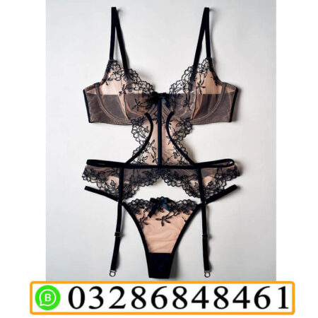 Black Lace Sexy Lingerie Set in Pakistan