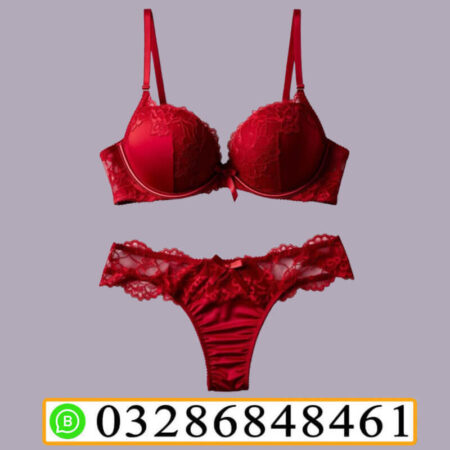Hot Red Floral Lace Lingerie Set for Women in Pakistan